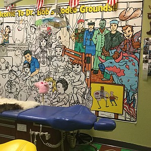 Wipeable Rigid Mural in a Pediatric Dentist's Office