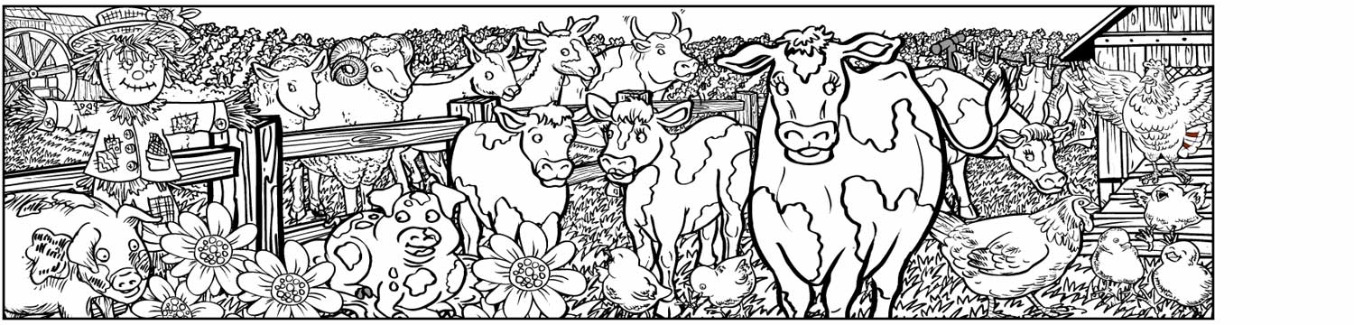 Farm Cartoony Cows - 3174