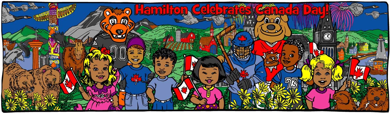 Hamilton Canada Day (w/their mascots) - 1178