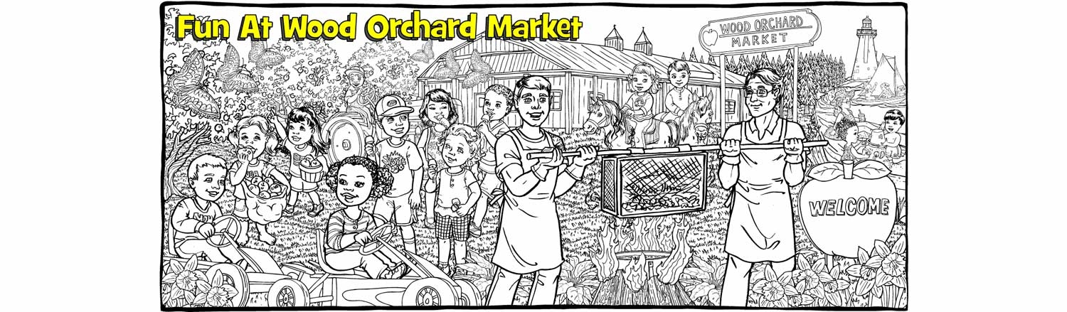 Wood Orchard w/Go Carts - 1639